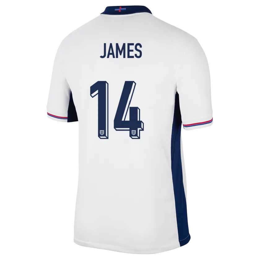 Danxen Kvinnor England Reece James #14 Vit Hemmatröja Matchtröjor 24-26 Tröjor T-Tröja