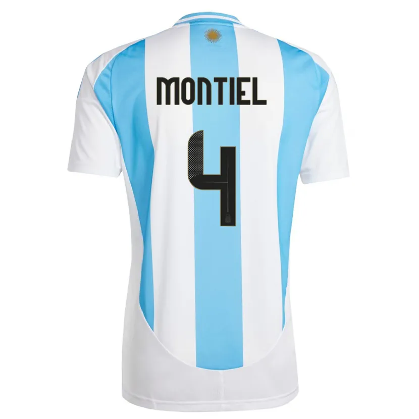 Danxen Kvinnor Argentina Gonzalo Montiel #4 Vit Blå Hemmatröja Matchtröjor 24-26 Tröjor T-Tröja