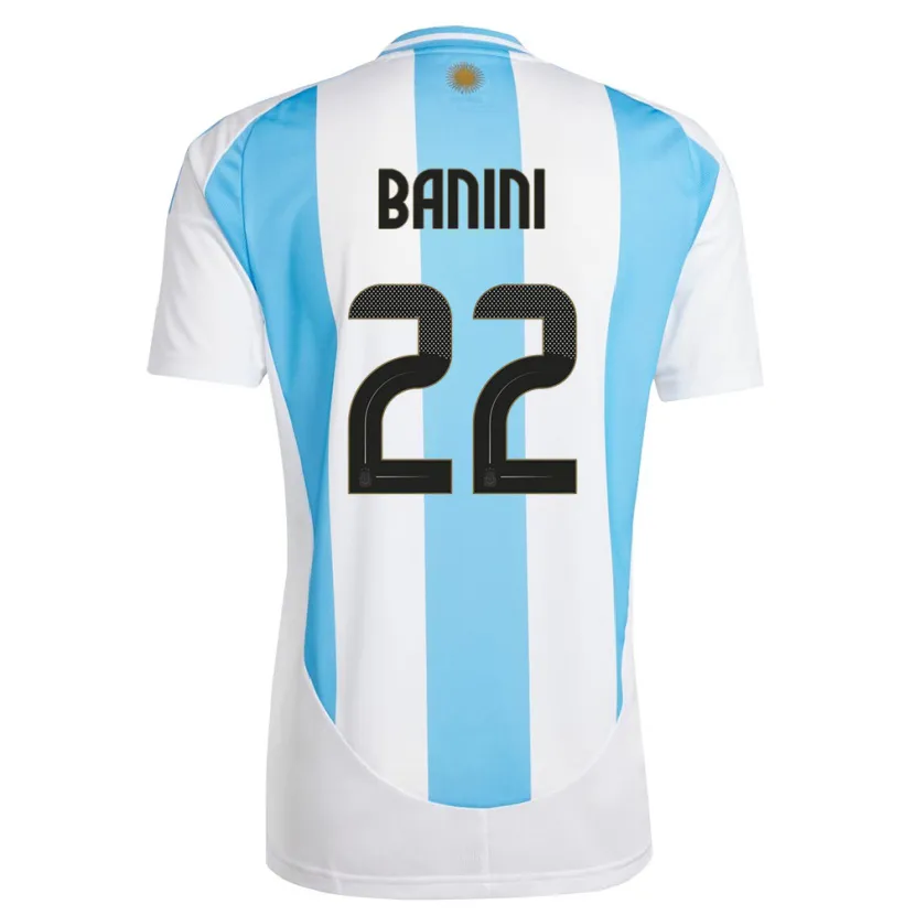 Danxen Kvinnor Argentina Estefania Banini #22 Vit Blå Hemmatröja Matchtröjor 24-26 Tröjor T-Tröja