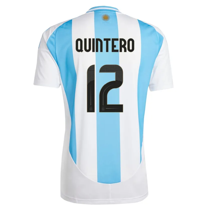 Danxen Kvinnor Argentina Valentino Quintero #12 Vit Blå Hemmatröja Matchtröjor 24-26 Tröjor T-Tröja
