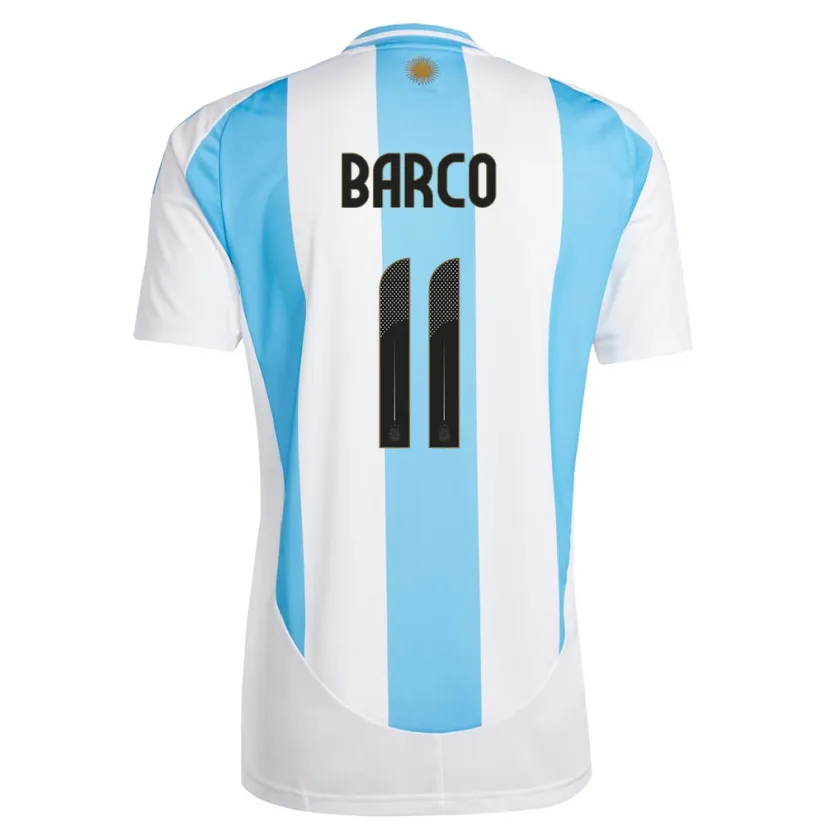 Danxen Kvinnor Argentina Ezequiel Barco #11 Vit Blå Hemmatröja Matchtröjor 24-26 Tröjor T-Tröja