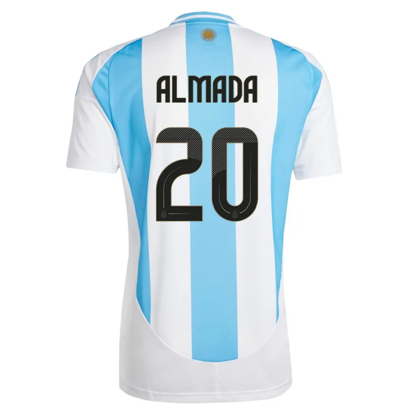 Danxen Kvinnor Argentina Thiago Almada #20 Vit Blå Hemmatröja Matchtröjor 24-26 Tröjor T-Tröja