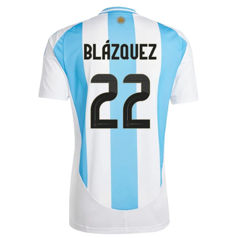 Danxen Kvinnor Argentina Joaquin Blazquez #22 Vit Blå Hemmatröja Matchtröjor 24-26 Tröjor T-Tröja