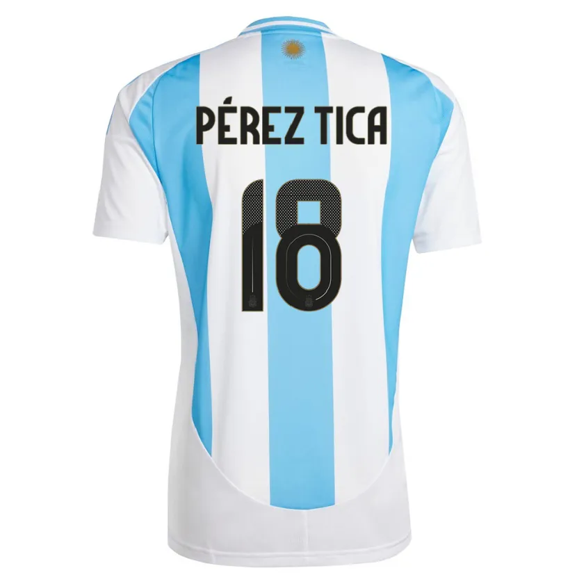 Danxen Kvinnor Argentina Jeremias Perez Tica #18 Vit Blå Hemmatröja Matchtröjor 24-26 Tröjor T-Tröja
