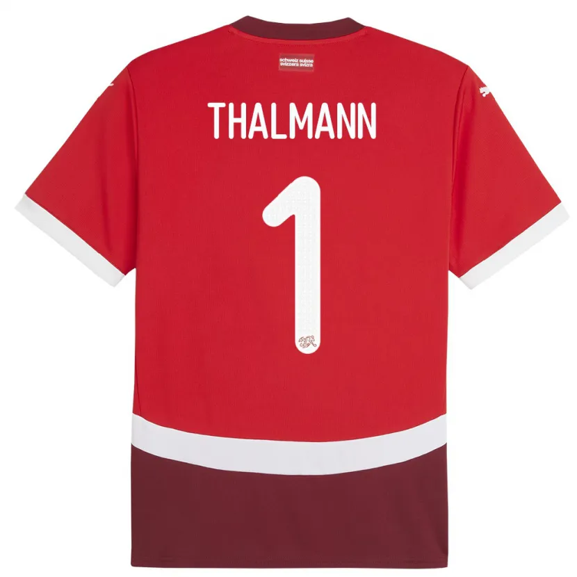 Danxen Kvinnor Schweiz Gaelle Thalmann #1 Röd Hemmatröja Matchtröjor 24-26 Tröjor T-Tröja