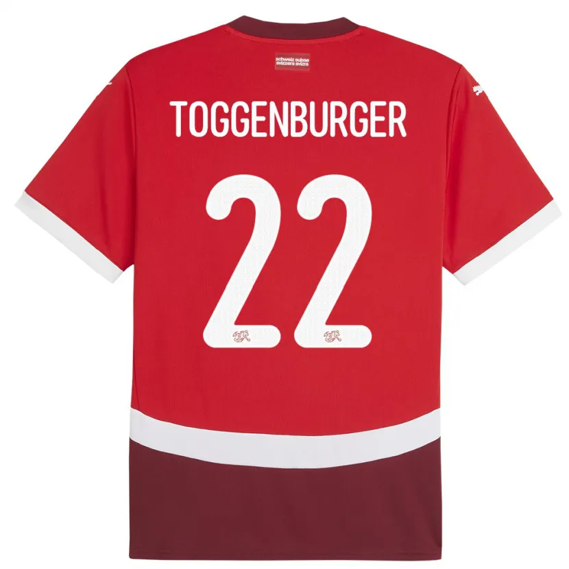 Danxen Kvinnor Schweiz Nando Toggenburger #22 Röd Hemmatröja Matchtröjor 24-26 Tröjor T-Tröja
