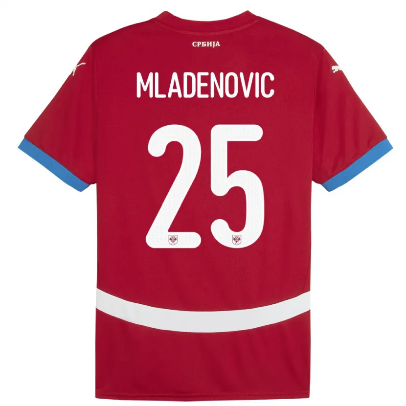 Danxen Kvinnor Serbien Filip Mladenovic #25 Röd Hemmatröja Matchtröjor 24-26 Tröjor T-Tröja
