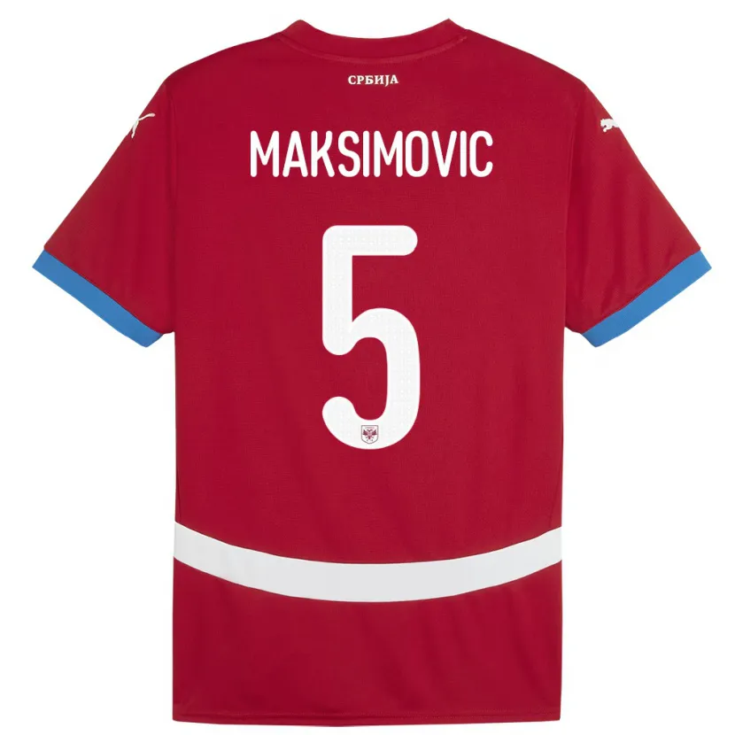 Danxen Kvinnor Serbien Nemanja Maksimovic #5 Röd Hemmatröja Matchtröjor 24-26 Tröjor T-Tröja