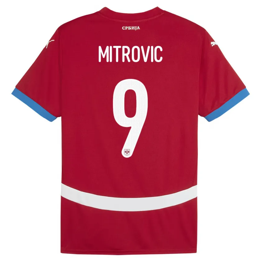 Danxen Kvinnor Serbien Aleksandar Mitrovic #9 Röd Hemmatröja Matchtröjor 24-26 Tröjor T-Tröja
