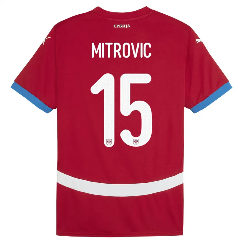 Danxen Kvinnor Serbien Stefan Mitrovic #15 Röd Hemmatröja Matchtröjor 24-26 Tröjor T-Tröja