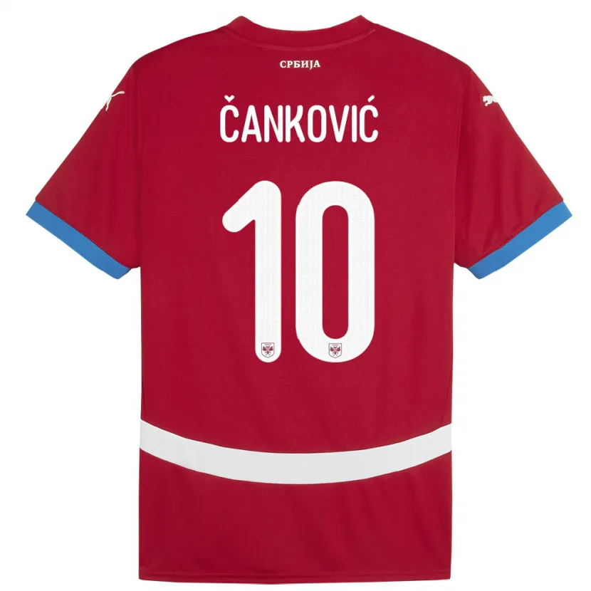 Danxen Kvinnor Serbien Jelena Cankovic #10 Röd Hemmatröja Matchtröjor 24-26 Tröjor T-Tröja