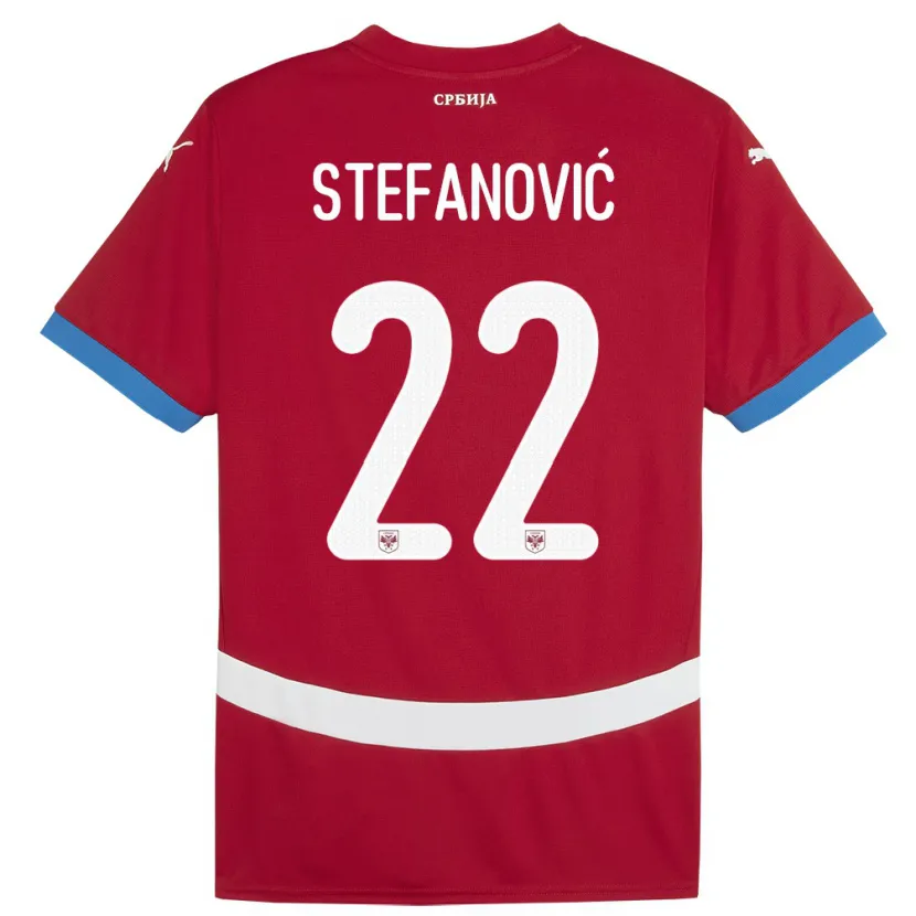 Danxen Kvinnor Serbien Dejana Stefanovic #22 Röd Hemmatröja Matchtröjor 24-26 Tröjor T-Tröja