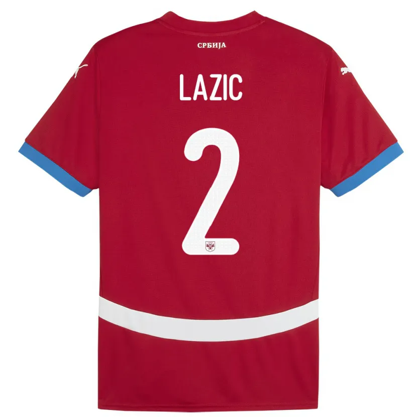 Danxen Kvinnor Serbien Uros Lazic #2 Röd Hemmatröja Matchtröjor 24-26 Tröjor T-Tröja