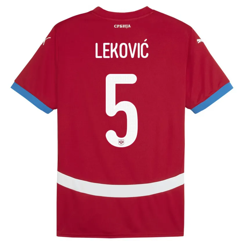 Danxen Kvinnor Serbien Stefan Lekovic #5 Röd Hemmatröja Matchtröjor 24-26 Tröjor T-Tröja