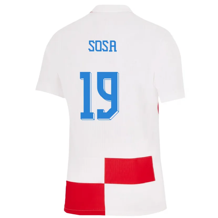 Danxen Kvinnor Kroatien Borna Sosa #19 Vit Röd Hemmatröja Matchtröjor 24-26 Tröjor T-Tröja