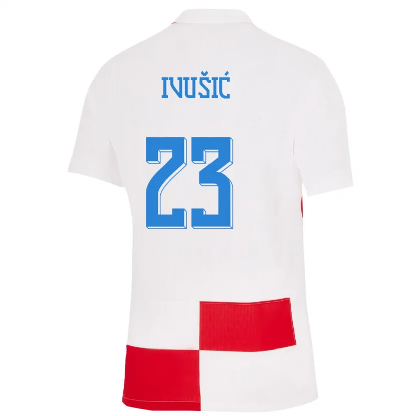 Danxen Kvinnor Kroatien Ivica Ivusic #23 Vit Röd Hemmatröja Matchtröjor 24-26 Tröjor T-Tröja