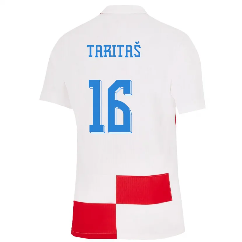 Danxen Kvinnor Kroatien Martina Taritas #16 Vit Röd Hemmatröja Matchtröjor 24-26 Tröjor T-Tröja