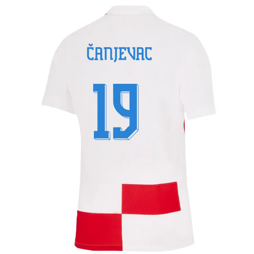 Danxen Kvinnor Kroatien Janja Canjevac #19 Vit Röd Hemmatröja Matchtröjor 24-26 Tröjor T-Tröja