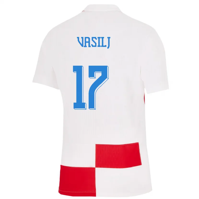 Danxen Kvinnor Kroatien Jakov Anton Vasilj #17 Vit Röd Hemmatröja Matchtröjor 24-26 Tröjor T-Tröja