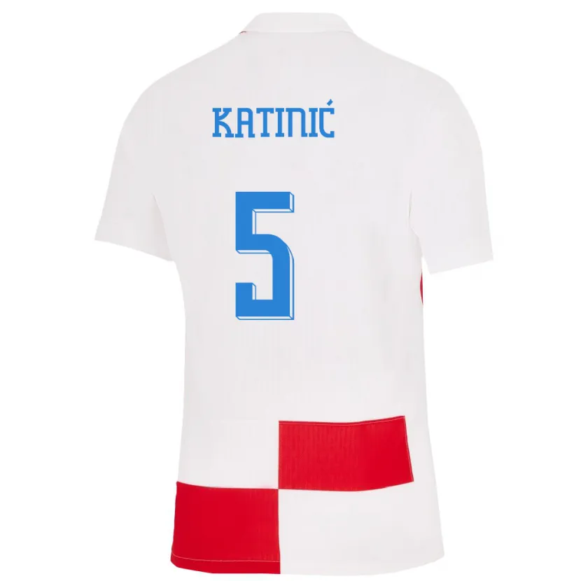 Danxen Kvinnor Kroatien Maro Katinic #5 Vit Röd Hemmatröja Matchtröjor 24-26 Tröjor T-Tröja