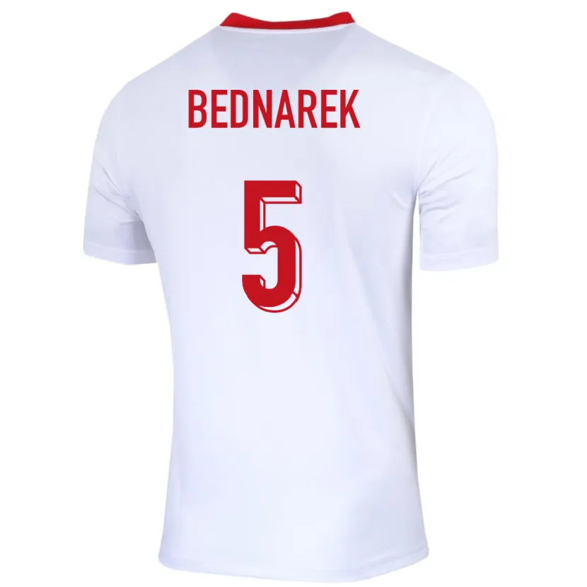 Danxen Kvinnor Polen Jan Bednarek #5 Vit Hemmatröja Matchtröjor 24-26 Tröjor T-Tröja