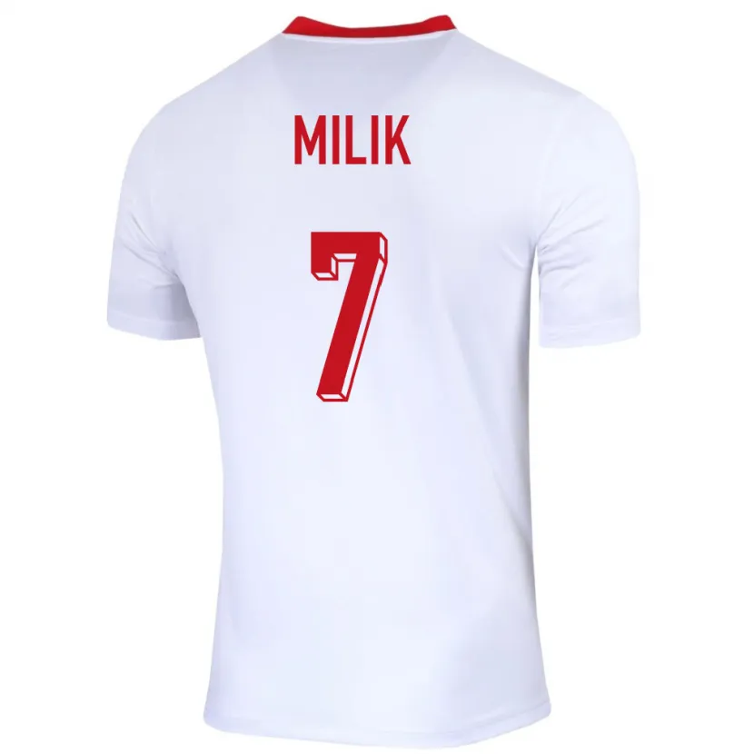 Danxen Kvinnor Polen Arkadiusz Milik #7 Vit Hemmatröja Matchtröjor 24-26 Tröjor T-Tröja