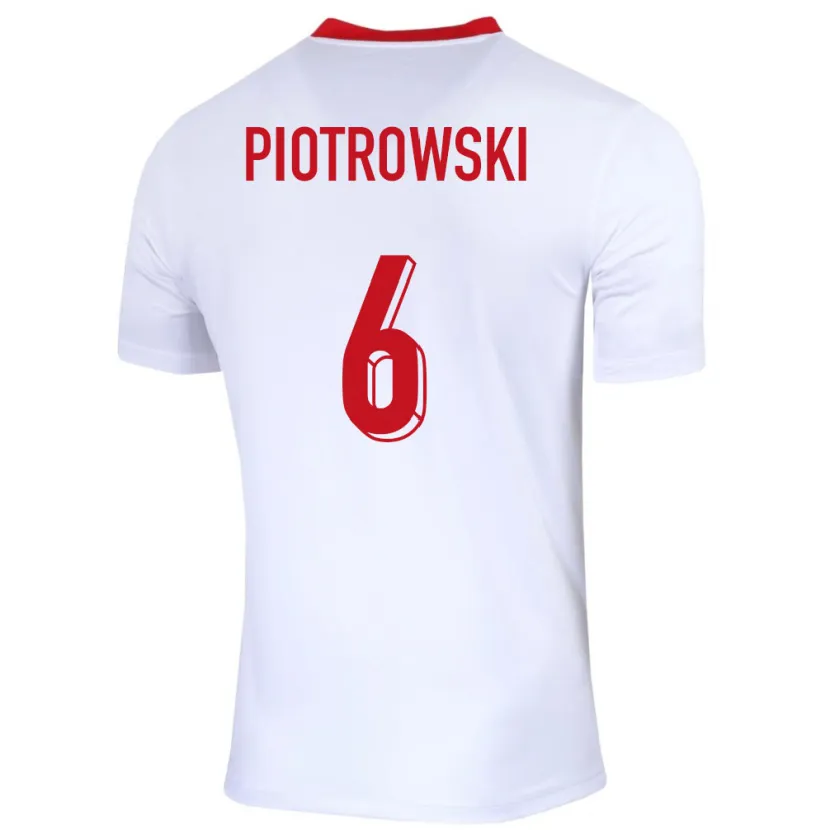 Danxen Kvinnor Polen Jakub Piotrowski #6 Vit Hemmatröja Matchtröjor 24-26 Tröjor T-Tröja