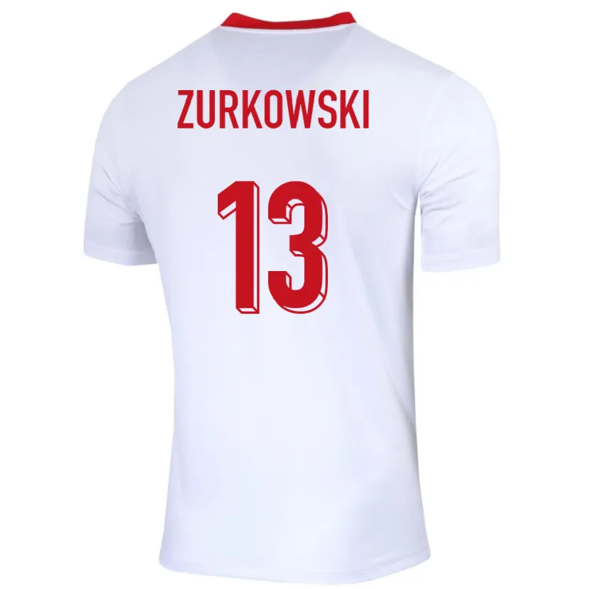 Danxen Kvinnor Polen Szymon Zurkowski #13 Vit Hemmatröja Matchtröjor 24-26 Tröjor T-Tröja