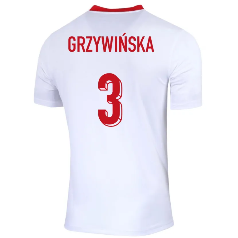 Danxen Kvinnor Polen Gabriela Grzywinska #3 Vit Hemmatröja Matchtröjor 24-26 Tröjor T-Tröja