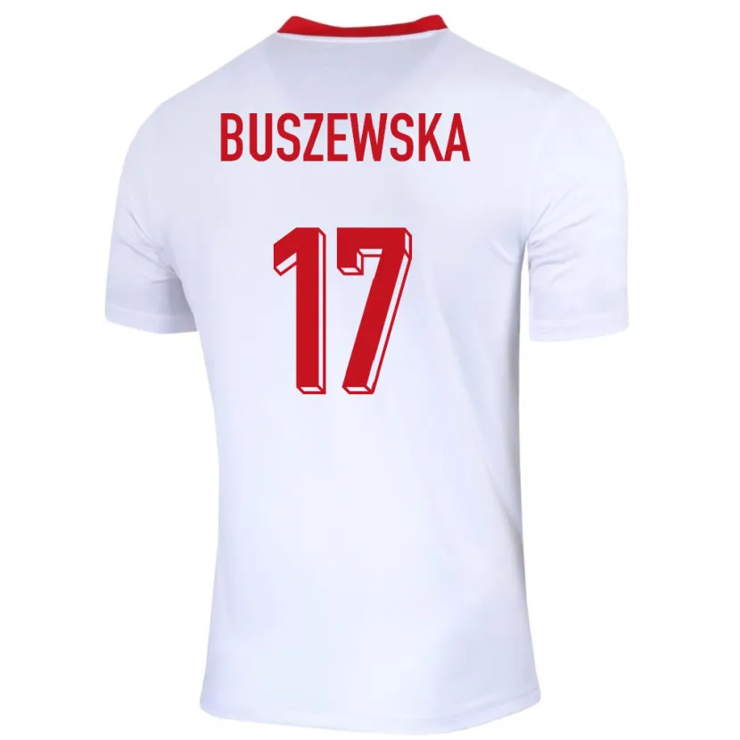 Danxen Kvinnor Polen Zofia Buszewska #17 Vit Hemmatröja Matchtröjor 24-26 Tröjor T-Tröja