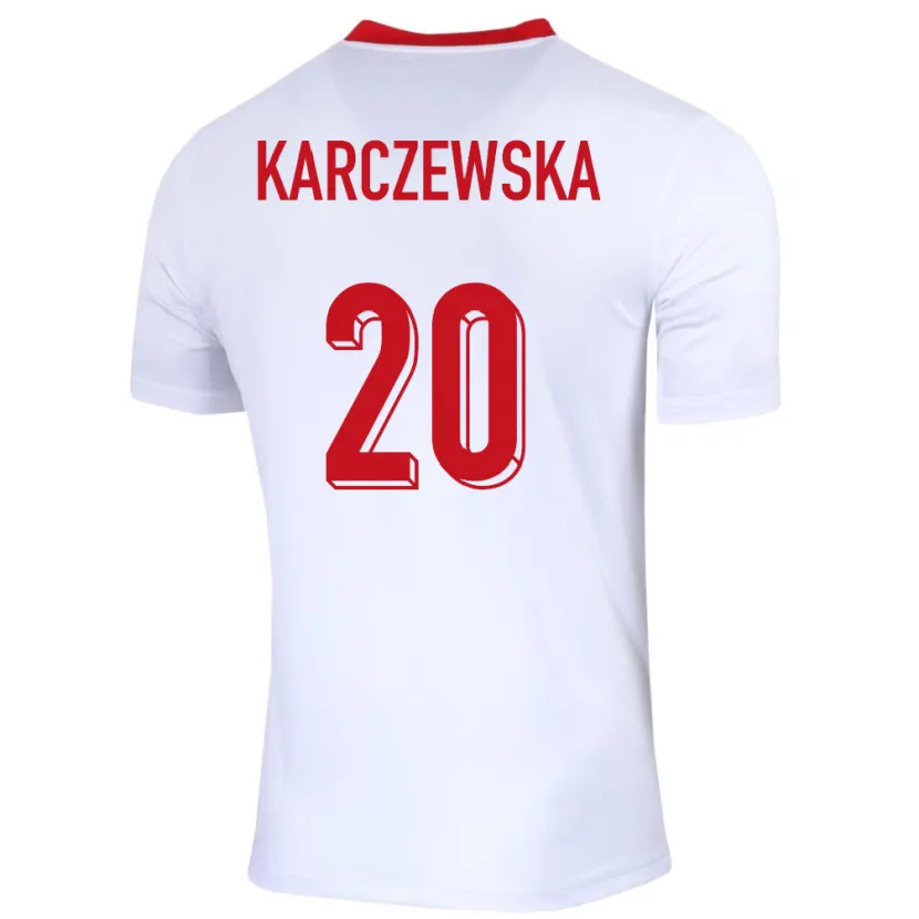 Danxen Kvinnor Polen Nikola Karczewska #20 Vit Hemmatröja Matchtröjor 24-26 Tröjor T-Tröja