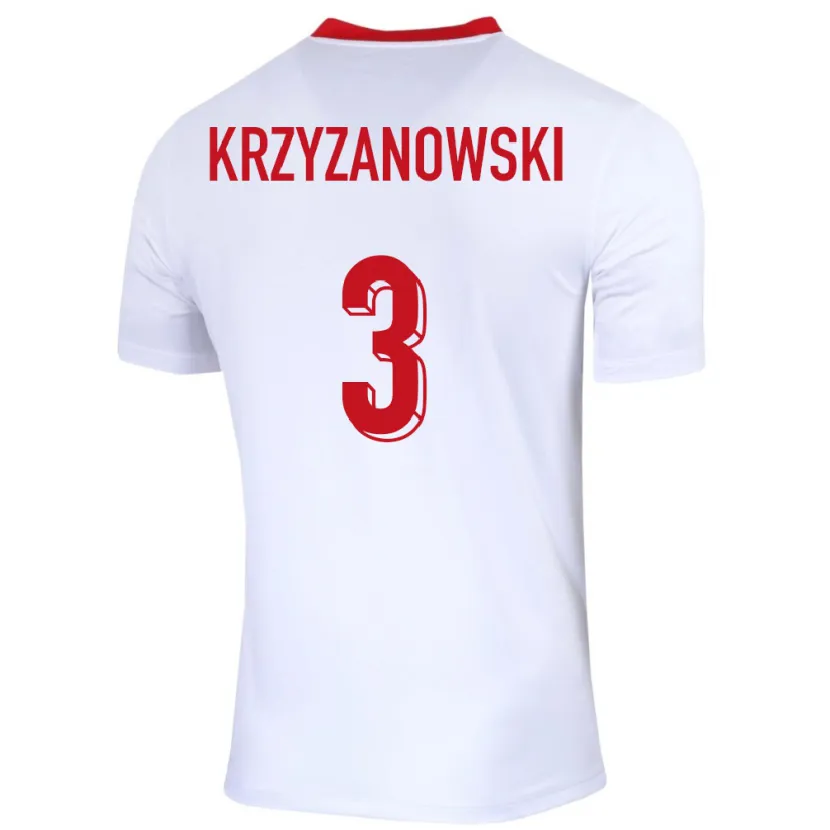Danxen Kvinnor Polen Jakub Krzyzanowski #3 Vit Hemmatröja Matchtröjor 24-26 Tröjor T-Tröja