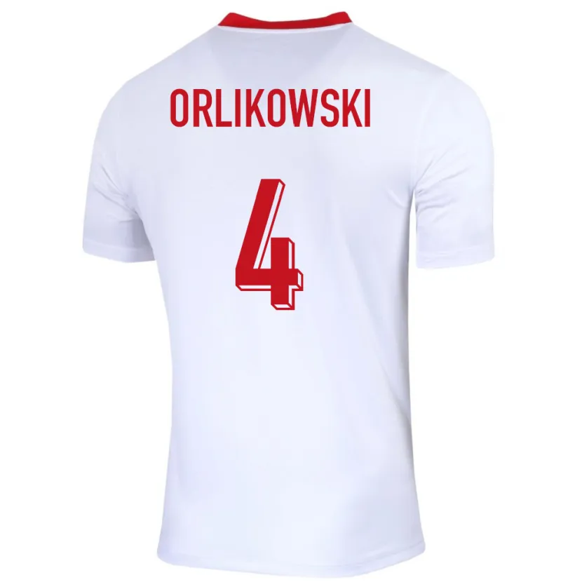 Danxen Kvinnor Polen Igor Orlikowski #4 Vit Hemmatröja Matchtröjor 24-26 Tröjor T-Tröja