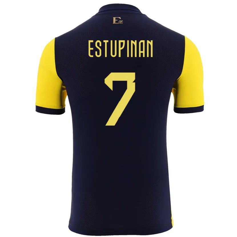 Danxen Kvinnor Ecuador Pervis Estupinan #7 Gul Hemmatröja Matchtröjor 24-26 Tröjor T-Tröja