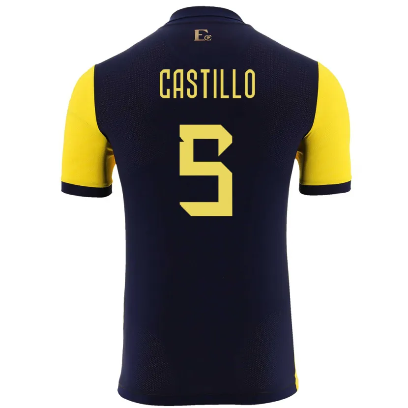 Danxen Kvinnor Ecuador Denil Castillo #5 Gul Hemmatröja Matchtröjor 24-26 Tröjor T-Tröja