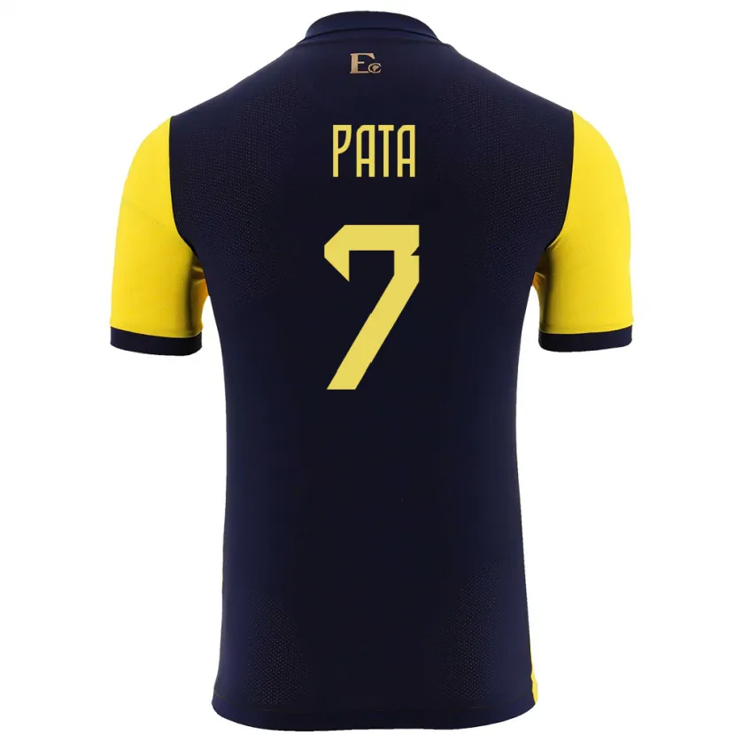 Danxen Kvinnor Ecuador Emerson Pata #7 Gul Hemmatröja Matchtröjor 24-26 Tröjor T-Tröja