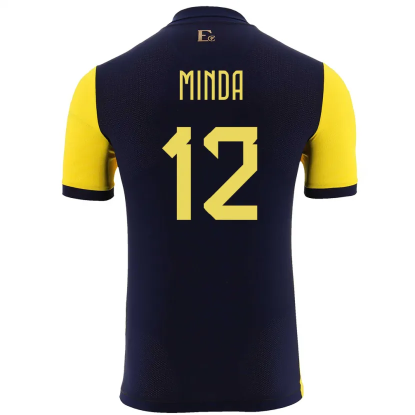 Danxen Kvinnor Ecuador Ethan Minda #12 Gul Hemmatröja Matchtröjor 24-26 Tröjor T-Tröja
