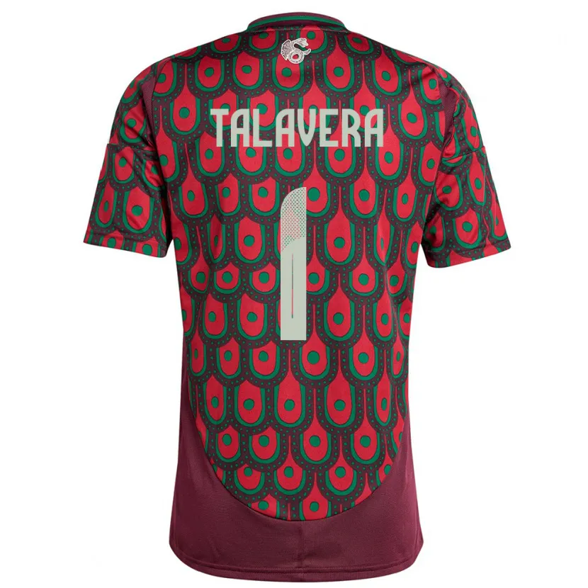 Danxen Kvinnor Mexiko Alfredo Talavera #1 Rödbrun Hemmatröja Matchtröjor 24-26 Tröjor T-Tröja