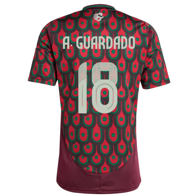 Danxen Kvinnor Mexiko Andres Guardado #18 Rödbrun Hemmatröja Matchtröjor 24-26 Tröjor T-Tröja