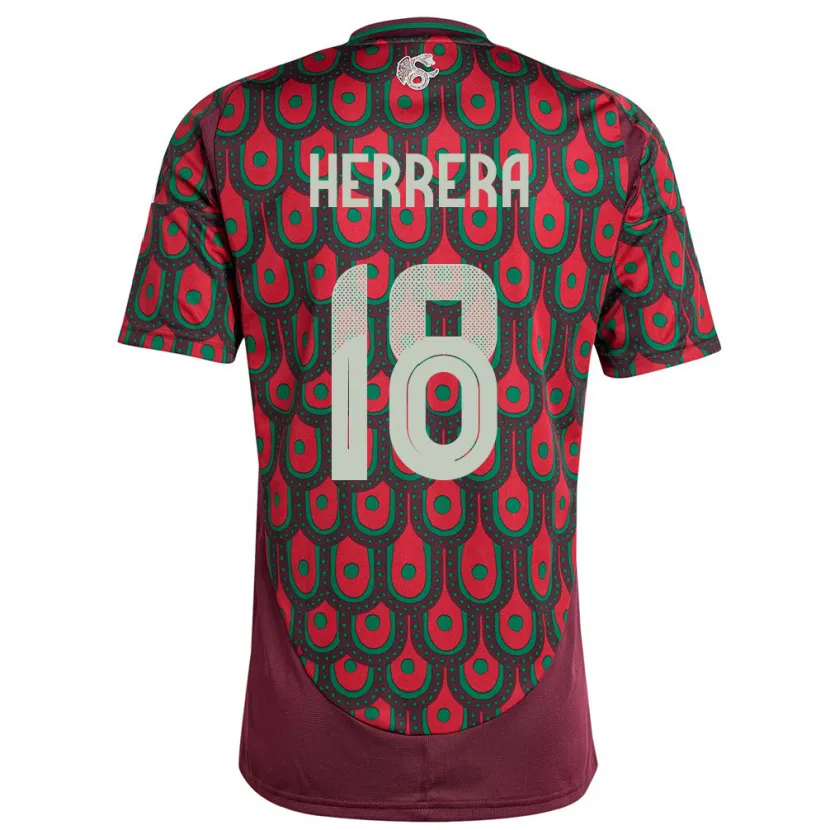 Danxen Kvinnor Mexiko Ozziel Herrera #18 Rödbrun Hemmatröja Matchtröjor 24-26 Tröjor T-Tröja