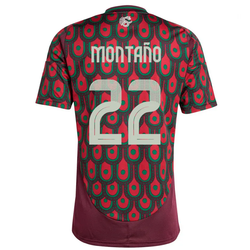 Danxen Kvinnor Mexiko Andres Montano #22 Rödbrun Hemmatröja Matchtröjor 24-26 Tröjor T-Tröja