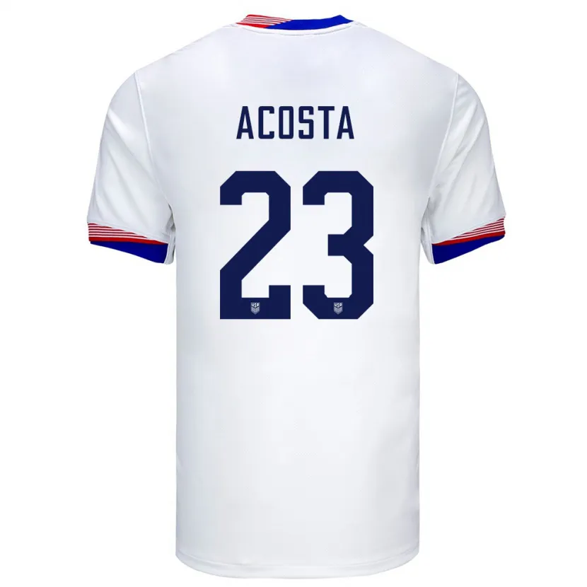 Danxen Kvinnor Usa Kellyn Acosta #23 Vit Hemmatröja Matchtröjor 24-26 Tröjor T-Tröja