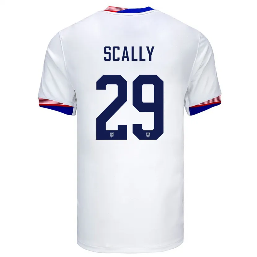 Danxen Kvinnor Usa Joseph Scally #29 Vit Hemmatröja Matchtröjor 24-26 Tröjor T-Tröja