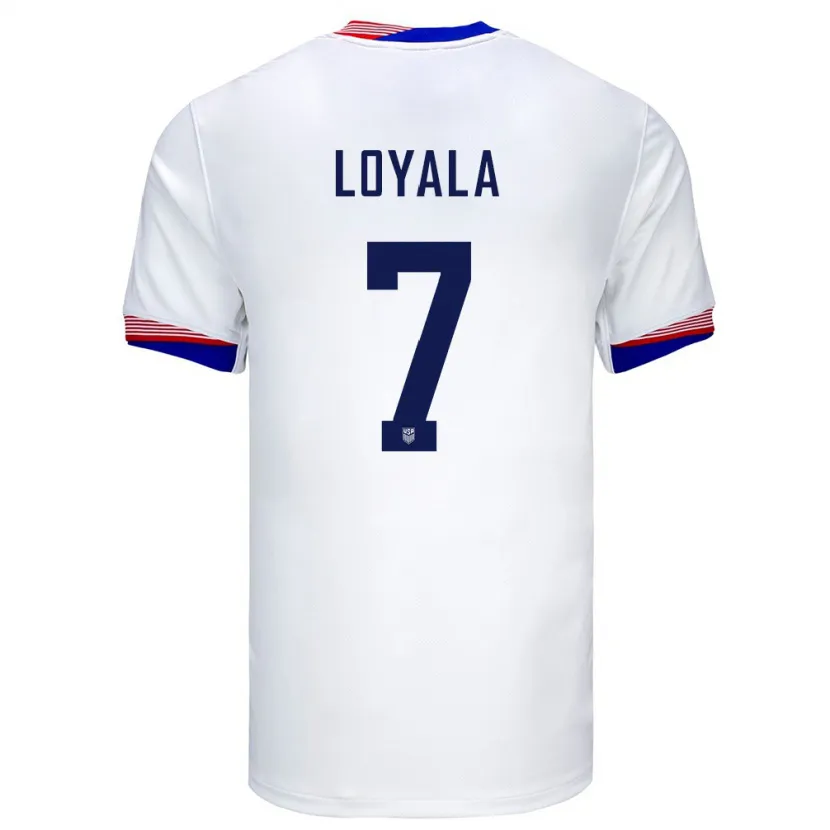 Danxen Kvinnor Usa Favian Loyala #7 Vit Hemmatröja Matchtröjor 24-26 Tröjor T-Tröja