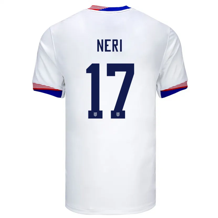 Danxen Kvinnor Usa Rodrigo Neri #17 Vit Hemmatröja Matchtröjor 24-26 Tröjor T-Tröja
