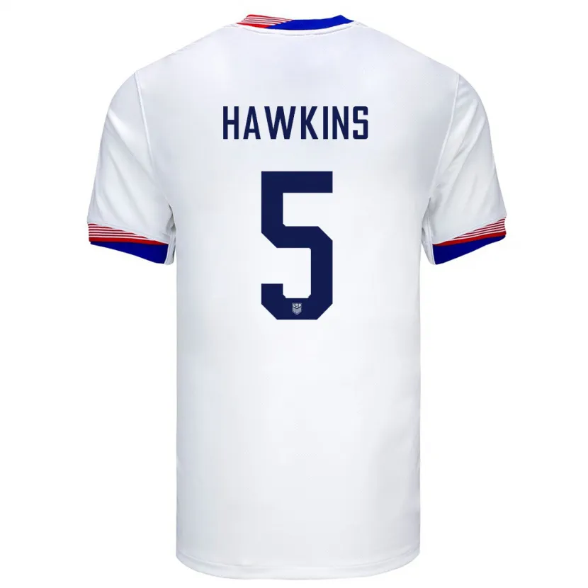 Danxen Kvinnor Usa Stuart Hawkins #5 Vit Hemmatröja Matchtröjor 24-26 Tröjor T-Tröja
