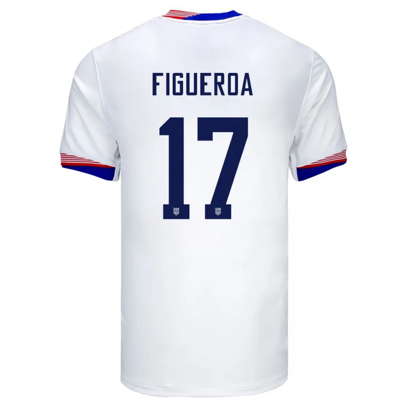 Danxen Kvinnor Usa Keyrol Figueroa #17 Vit Hemmatröja Matchtröjor 24-26 Tröjor T-Tröja