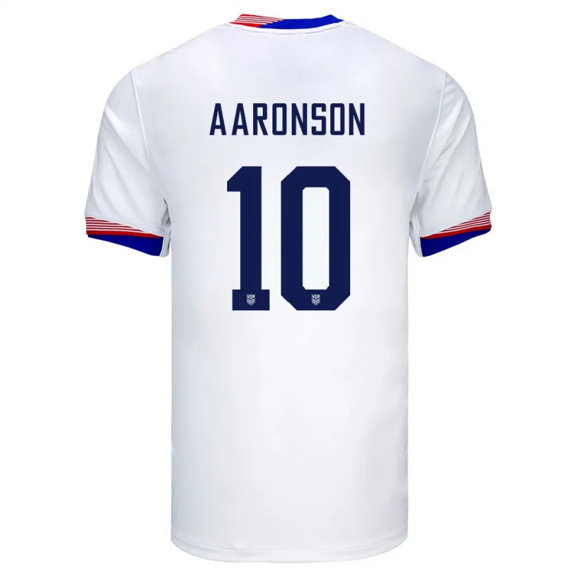 Danxen Kvinnor Usa Paxten Aaronson #10 Vit Hemmatröja Matchtröjor 24-26 Tröjor T-Tröja