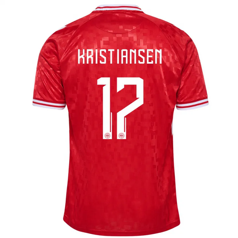 Danxen Kvinnor Danmark Victor Kristiansen #17 Röd Hemmatröja Matchtröjor 24-26 Tröjor T-Tröja