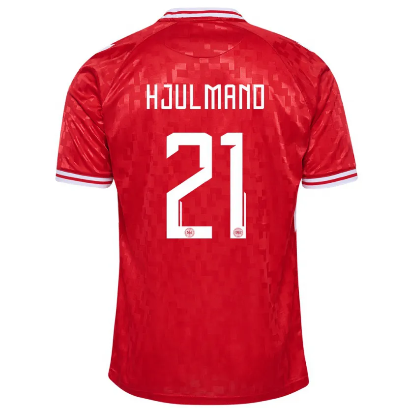 Danxen Kvinnor Danmark Morten Hjulmand #21 Röd Hemmatröja Matchtröjor 24-26 Tröjor T-Tröja